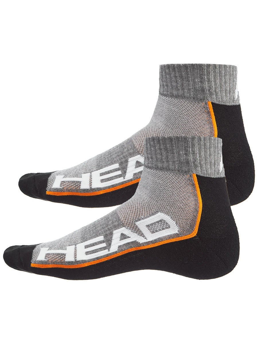 CALCETINES HEAD PERFORMANCE QUARTER 2 PARES NEGRO-GRIS